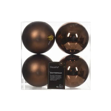 Espresso Boxed Ball Ornaments Set Of 4