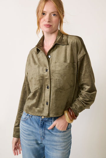 All Day Cropped Suede Jacket