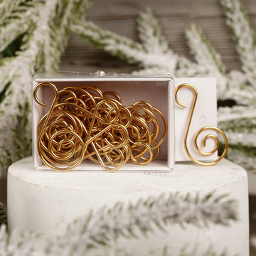 Box of 24 Gold S Christmas Ornament Hooks