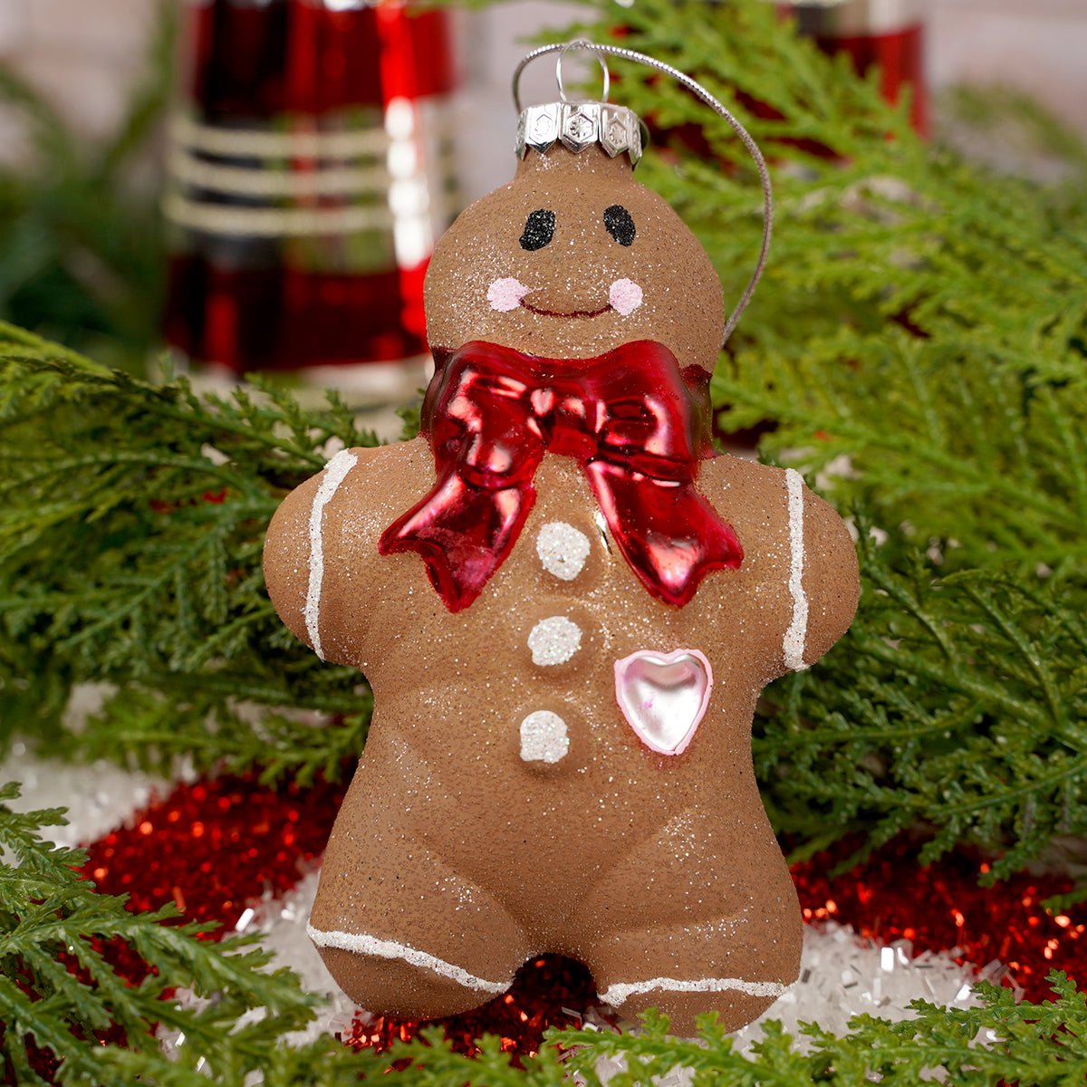 Glass Gingerbread Man Tree Ornament