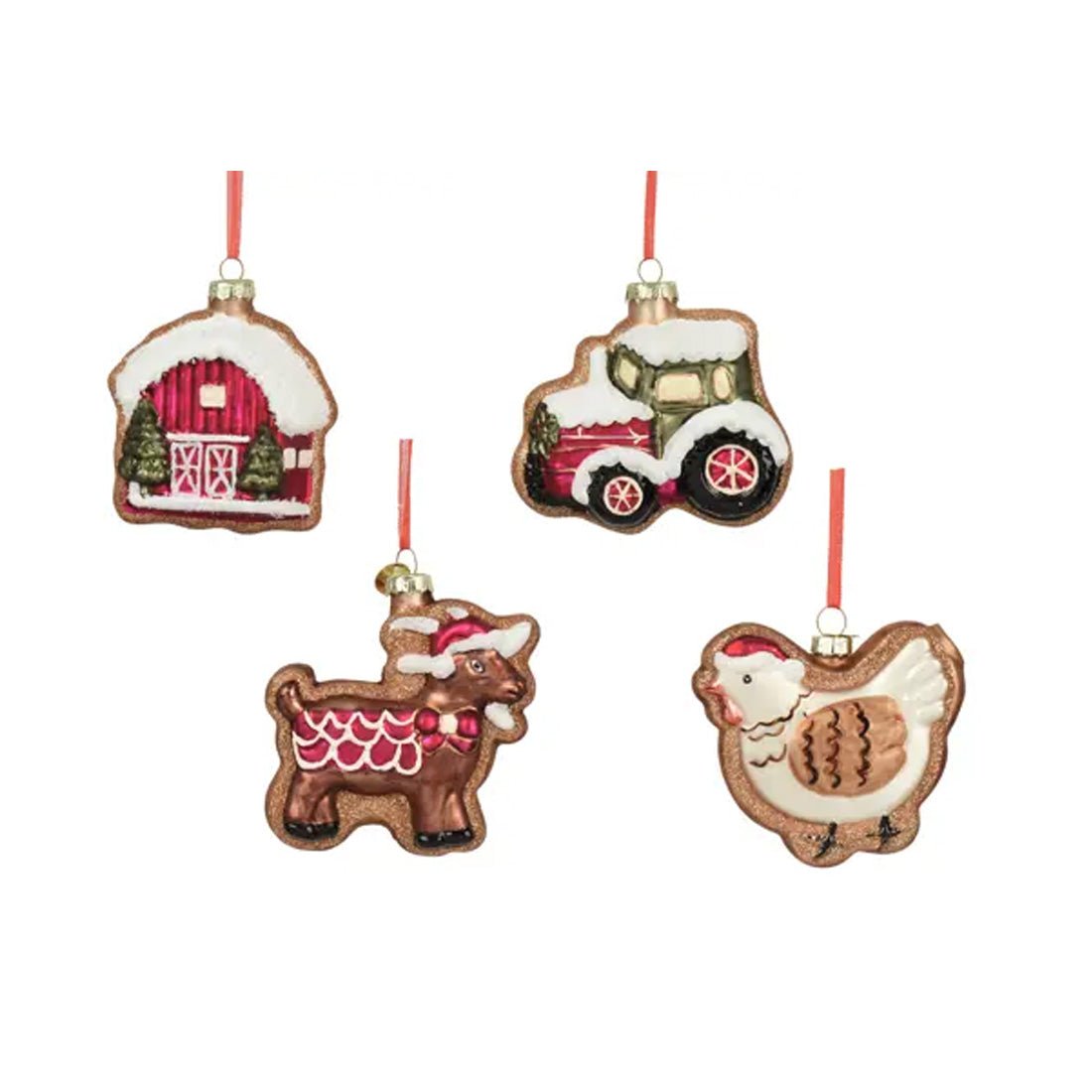 Glass Farm Ornament