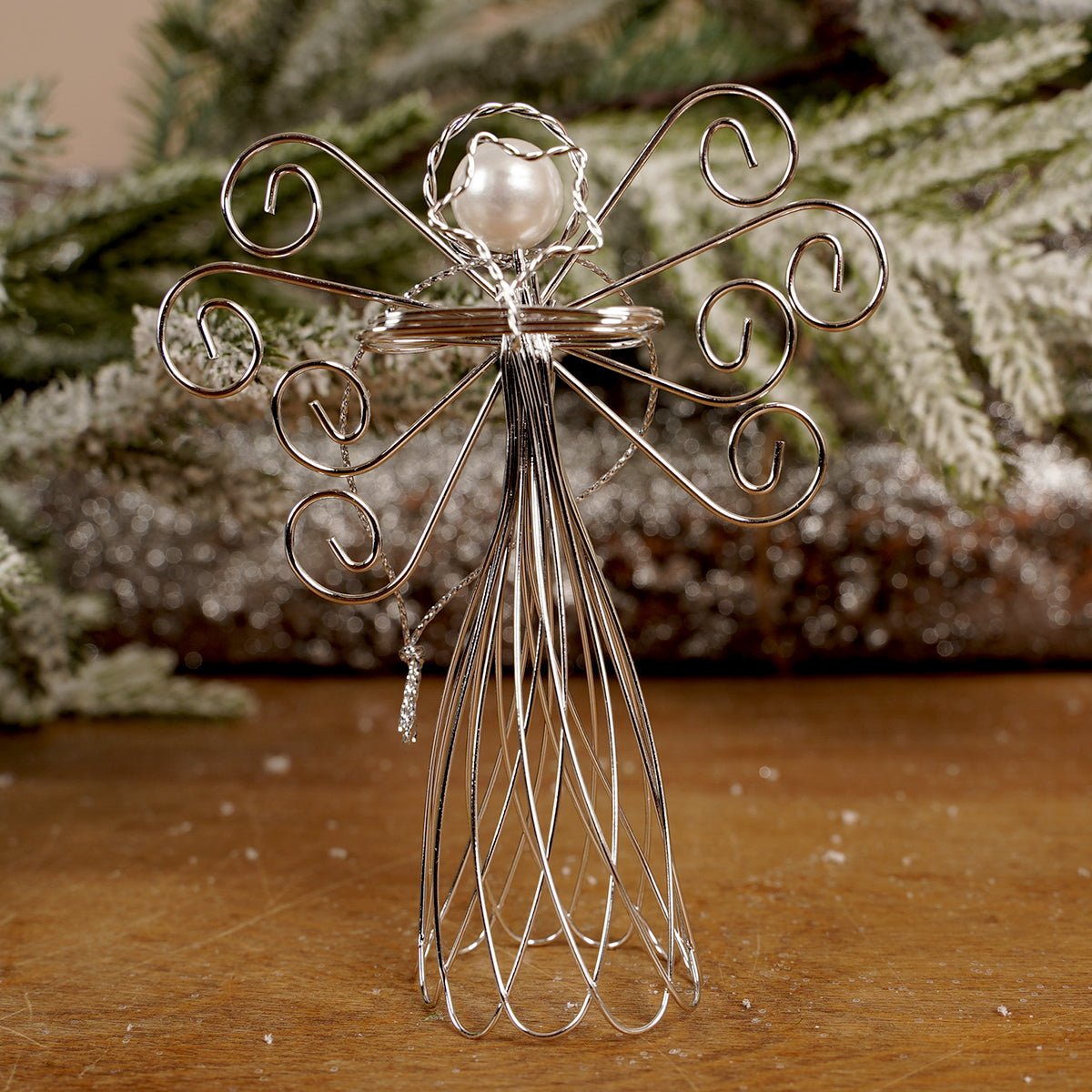 Silver Wire Angel Ornament