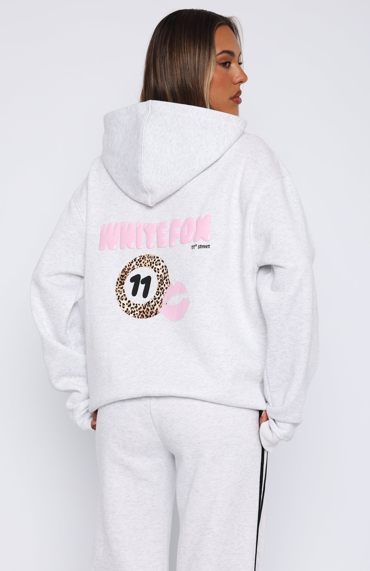 11th Street She's So Lucky Oversized Hoodie Leopard Splice