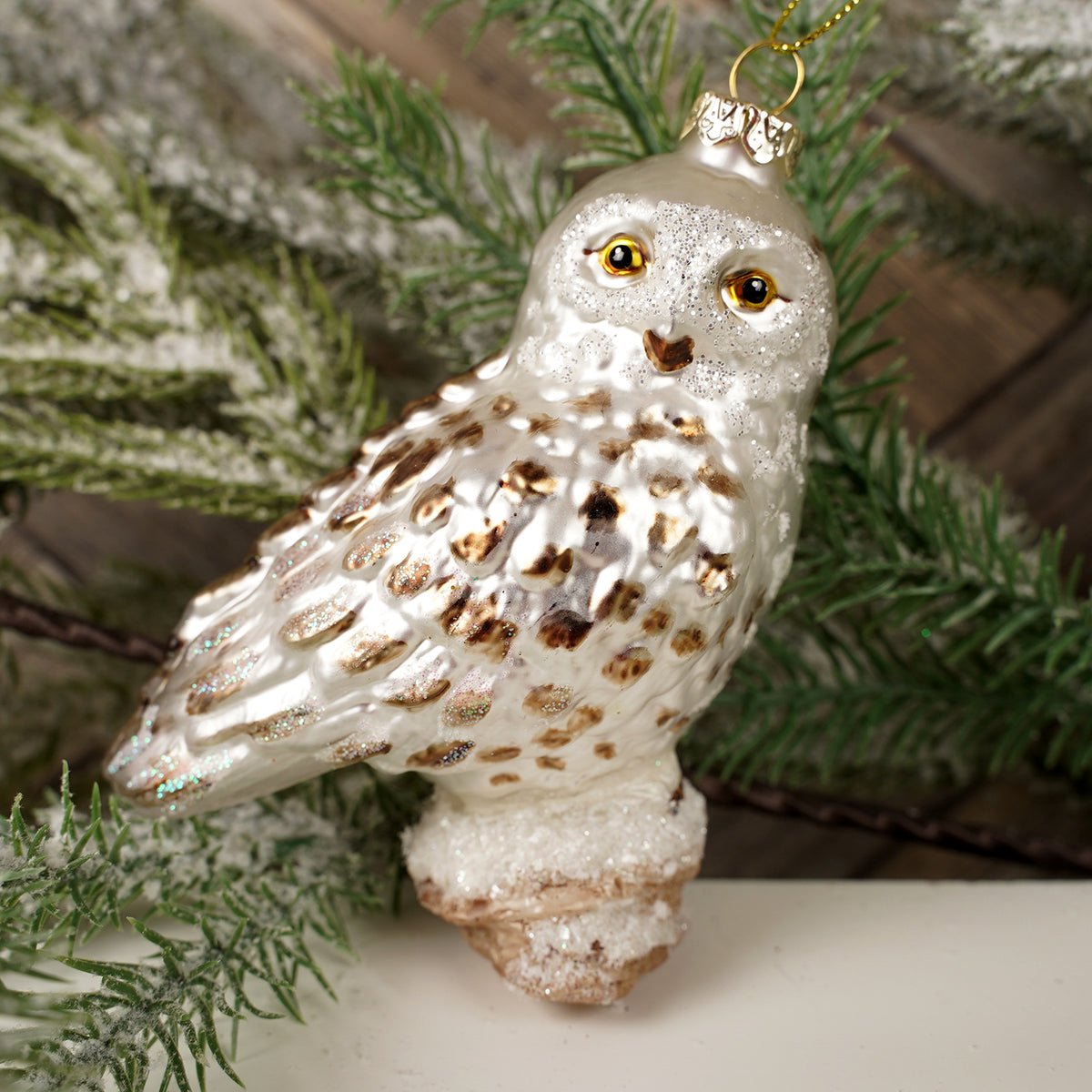4Inch Glass Standing Owl Ornament