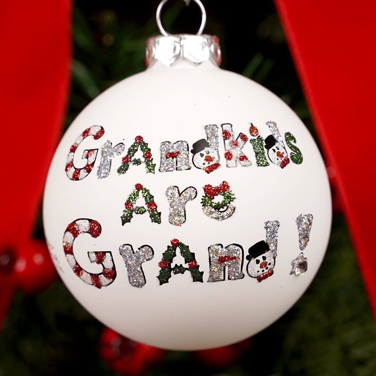 Grandkids Are Grand Glass Ornament
