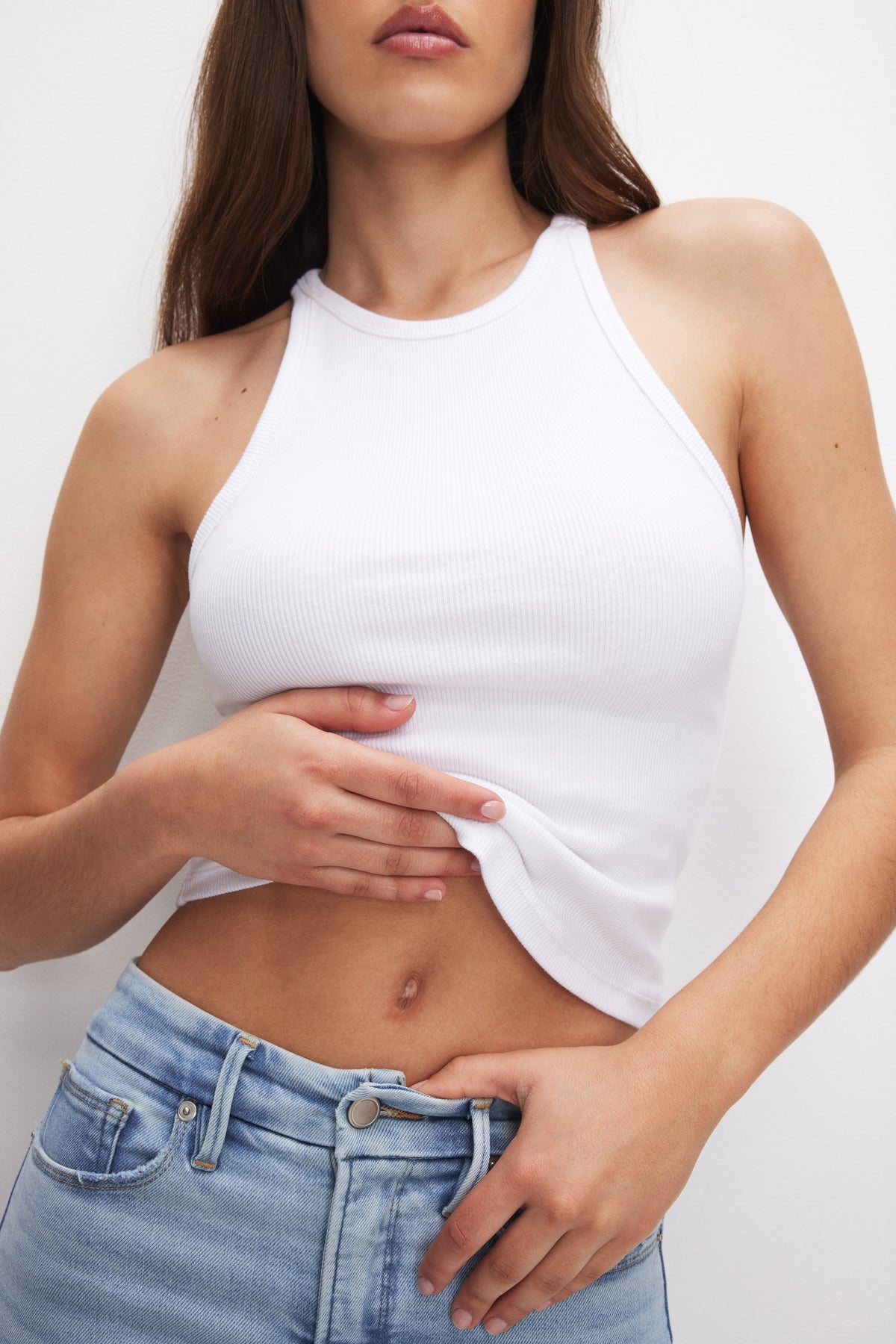 MICRO RIB CREWNECK TANK | WHITE001