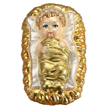 Baby Jesus In A Manger Clip Ornament