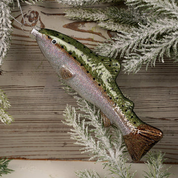 Glass Rainbow Trout Christmas Ornament