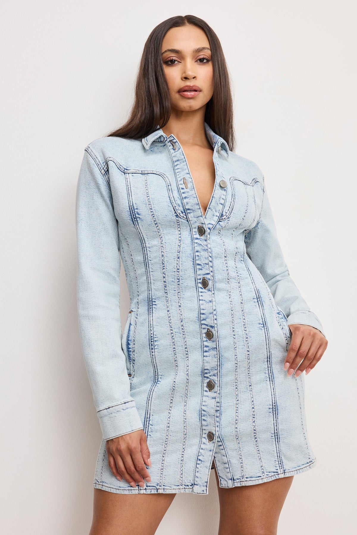 DOLLY DENIM CORSET DRESS | INDIGO1022