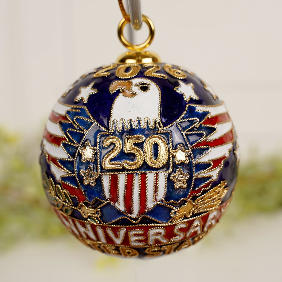 250th Anniversary Eagle Enamel Ball Ornament