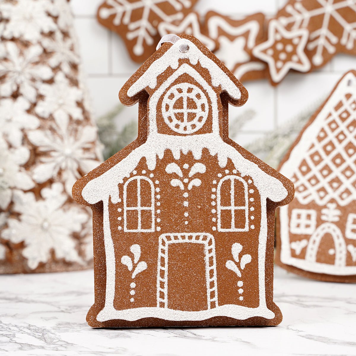 Glitter Gingerbread House Ornaments