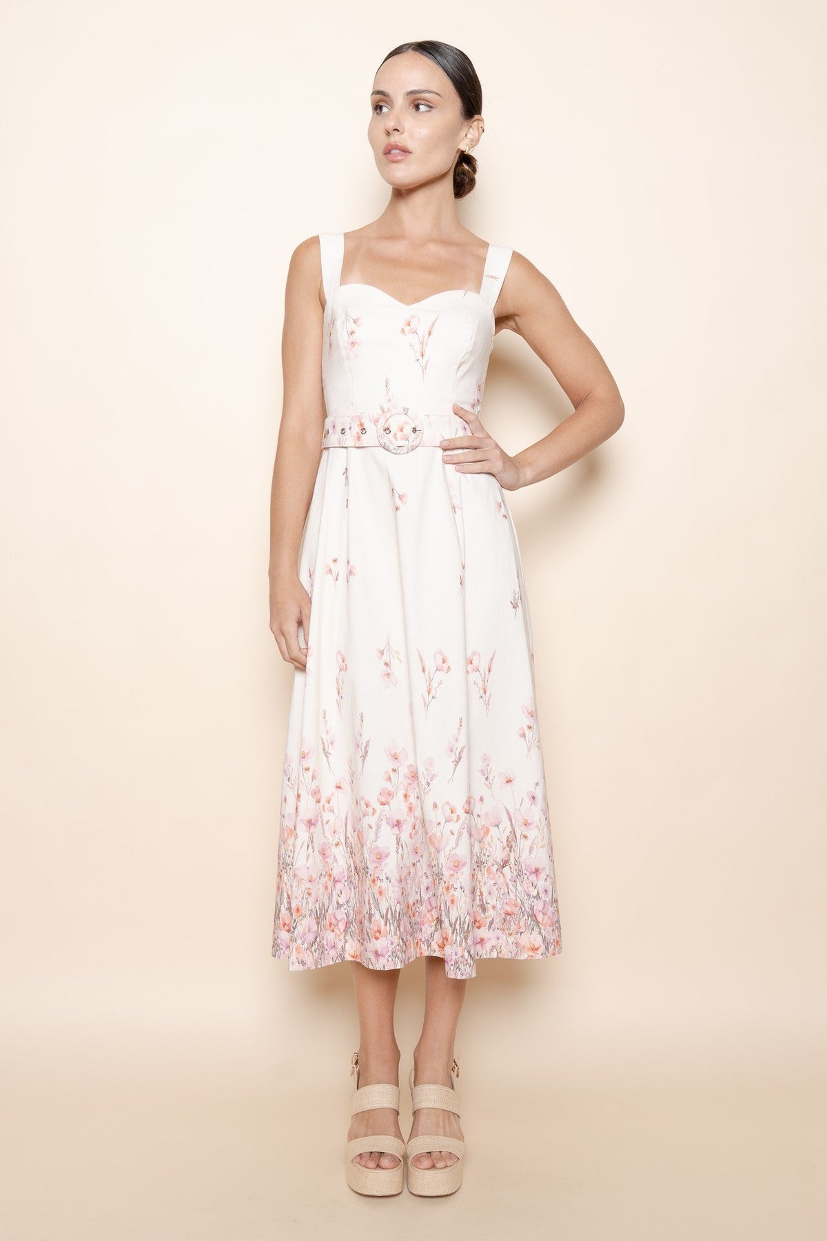 SWEETHEART A LINE MIDI DRESS