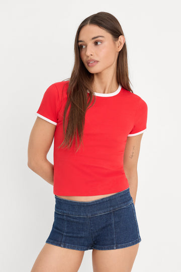 THE RINGER BABY TEE | FLAMING HOT