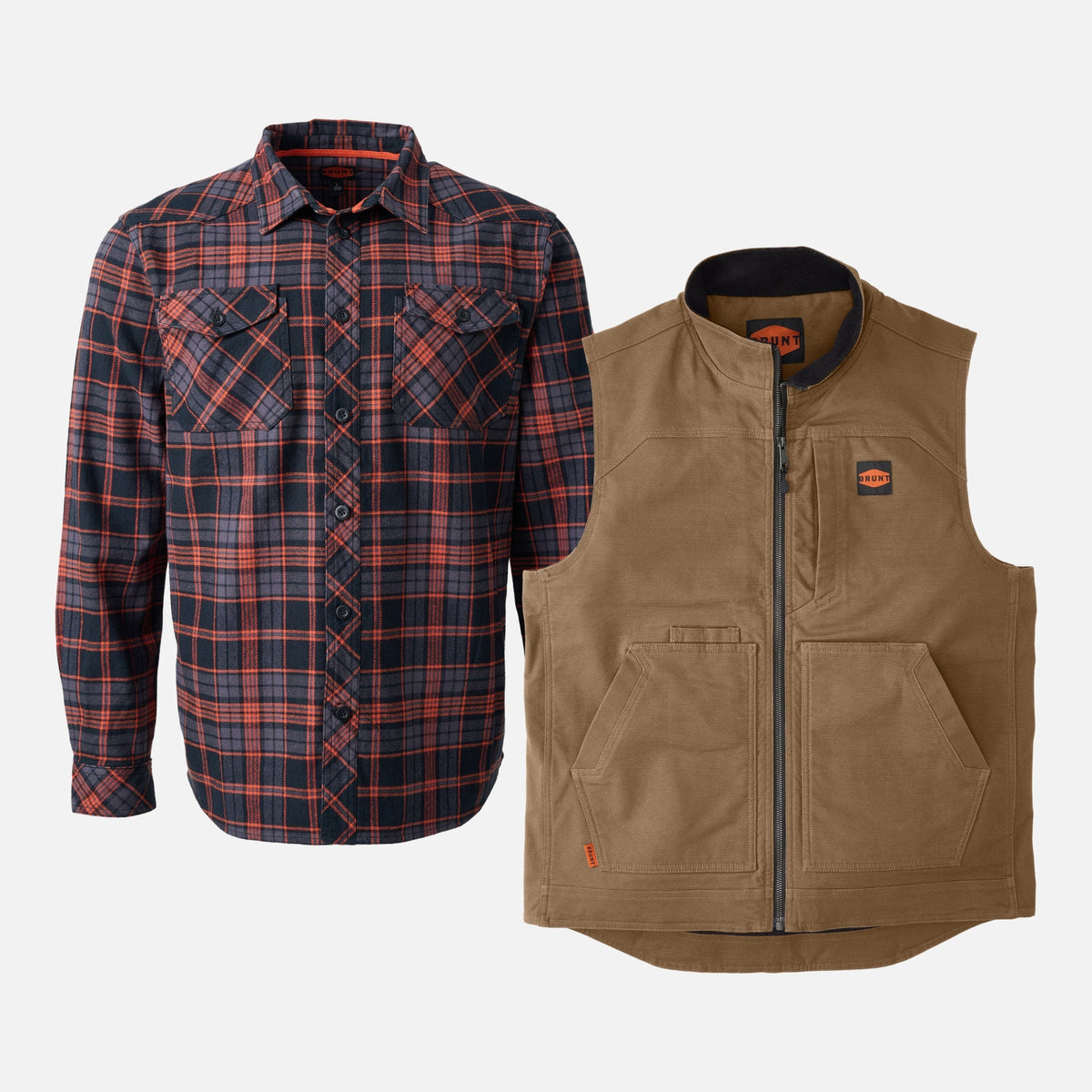 The Clark Heavyweight Flannel Shirt & D'Angelo Utility Vest Pack