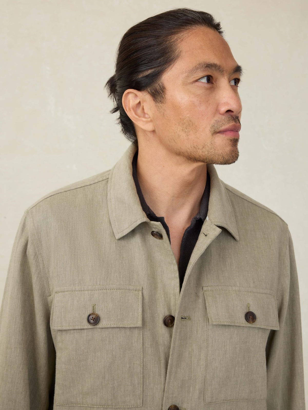 Movement Linen Shirt Jacket - Sage Cliff