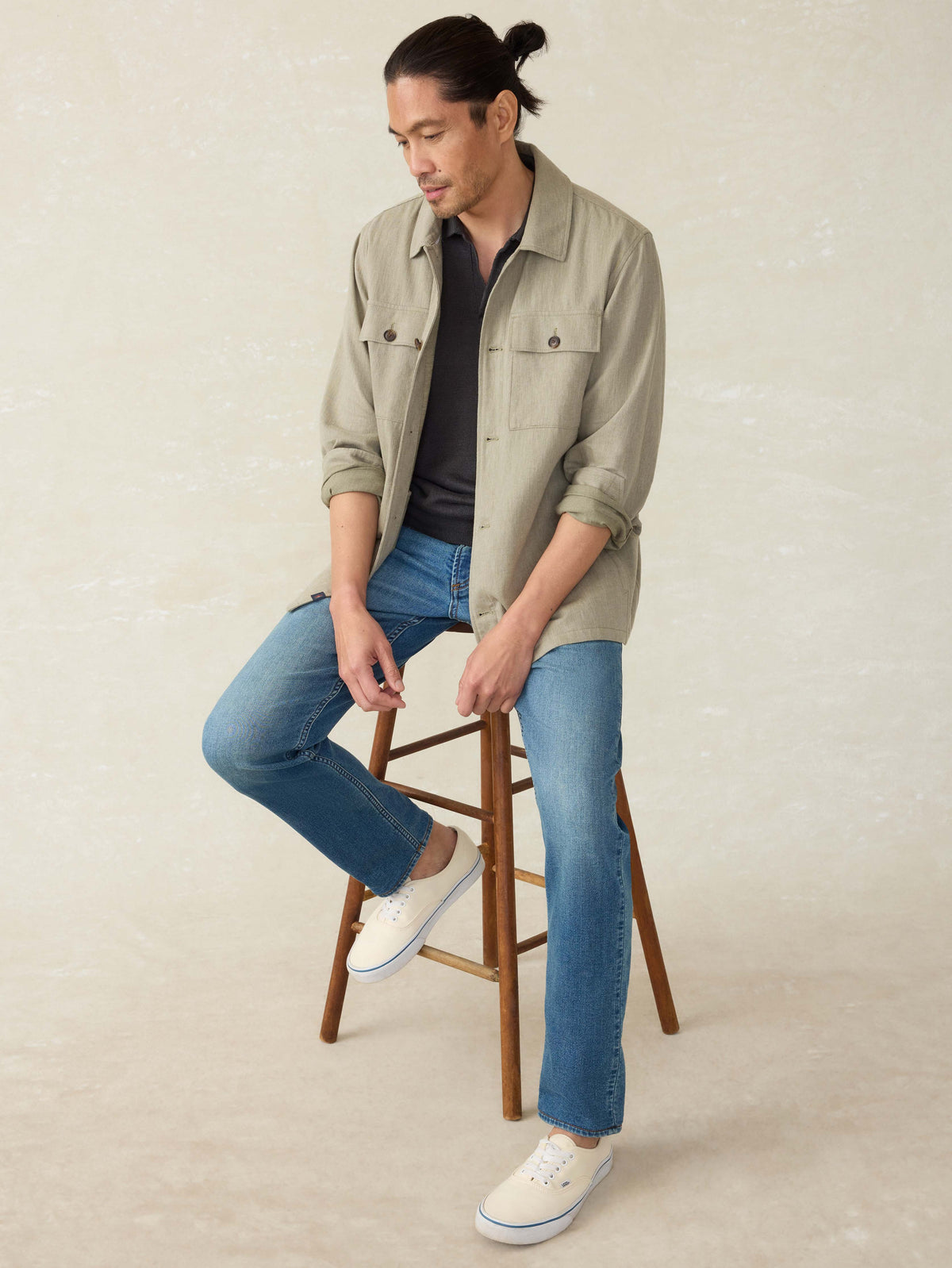 Movement Linen Shirt Jacket - Sage Cliff