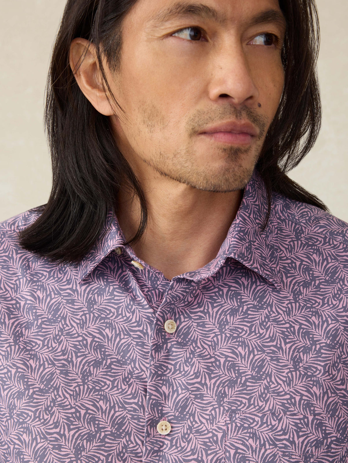 Short-Sleeve Movement Monterey Shirt - Lavender Sky Canopy