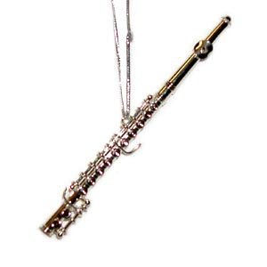 Silver Flute Ornament