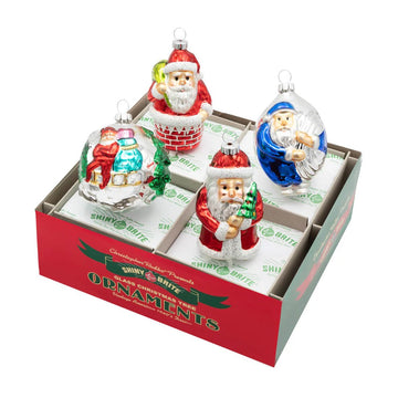 CC Santa Figure Ornaments 4 Count