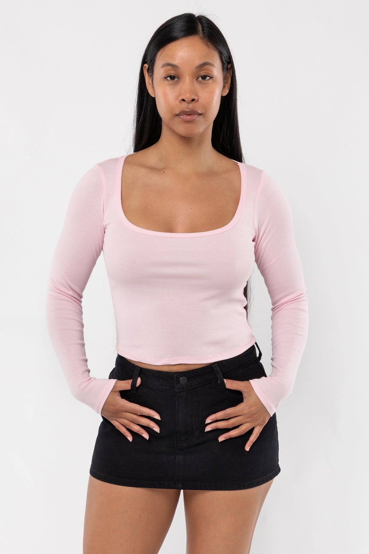 43027 - Baby Rib Long Sleeve Square Neck Tee