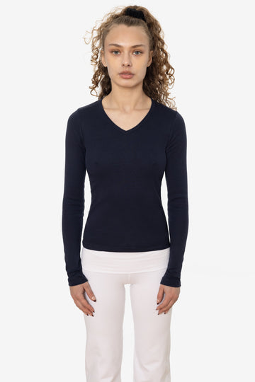 43076 - Baby Rib L/S V-Neck Tee