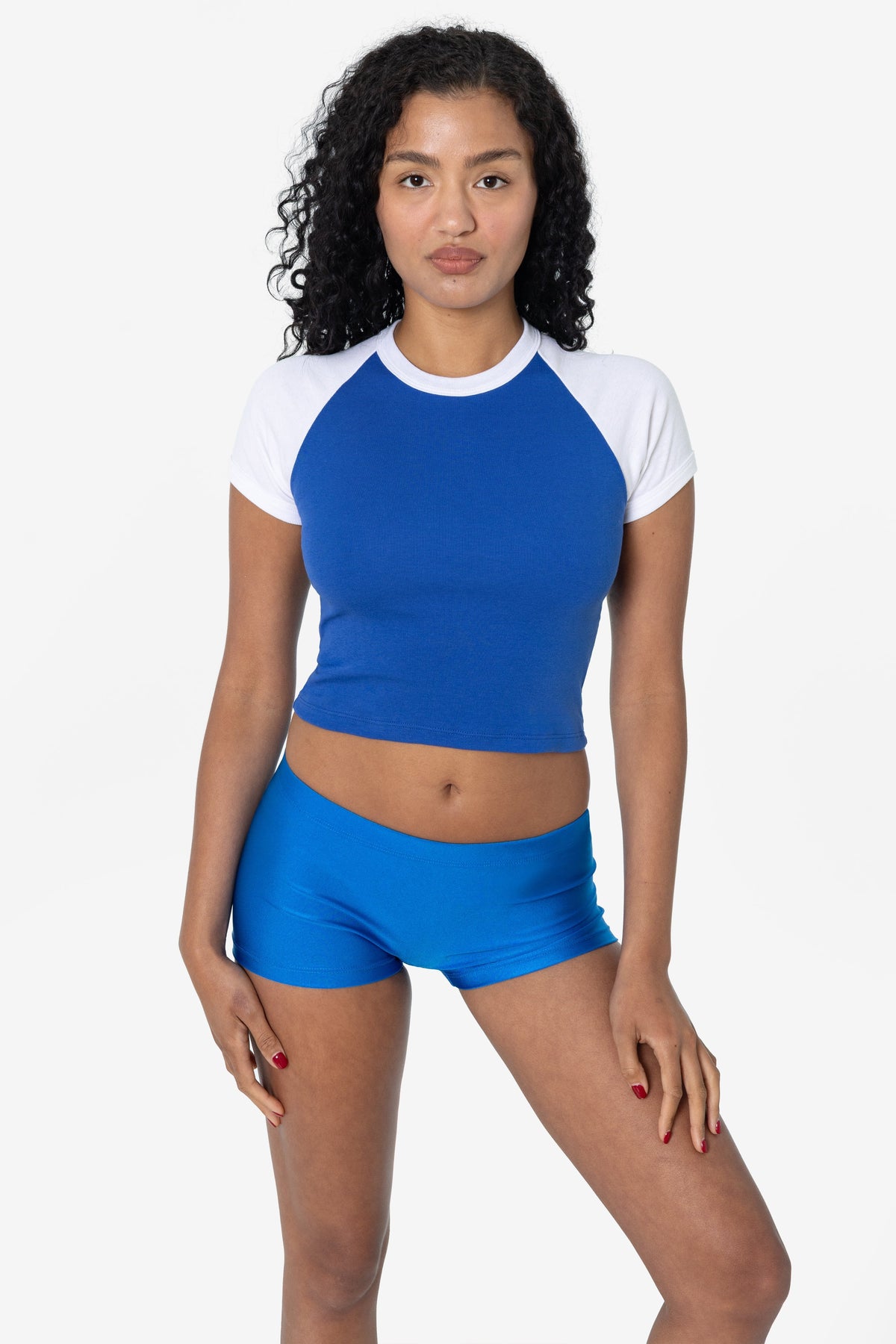 43077 - Baby Rib Short Sleeve Cropped Raglan