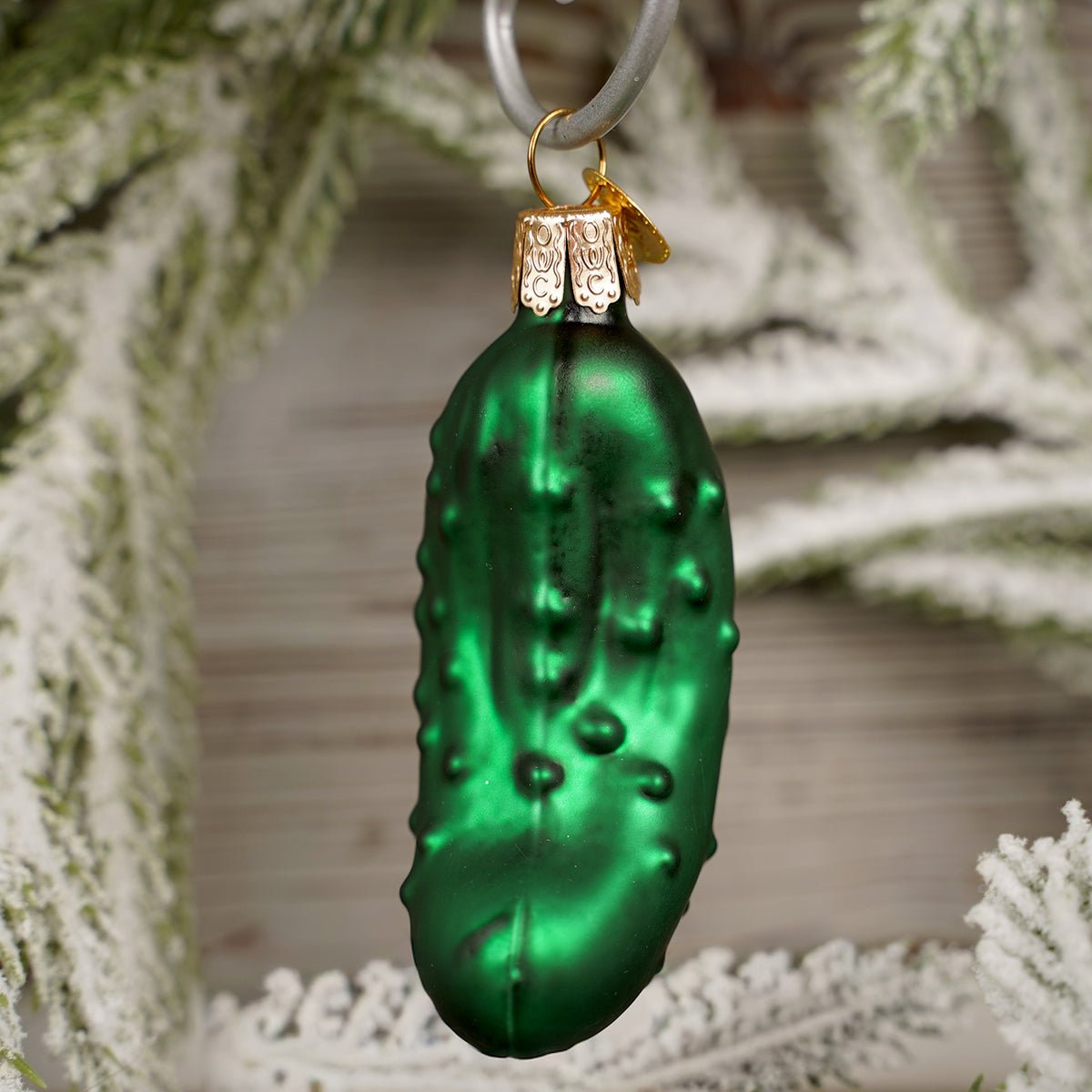 Glass Classic Christmas Pickle Ornament
