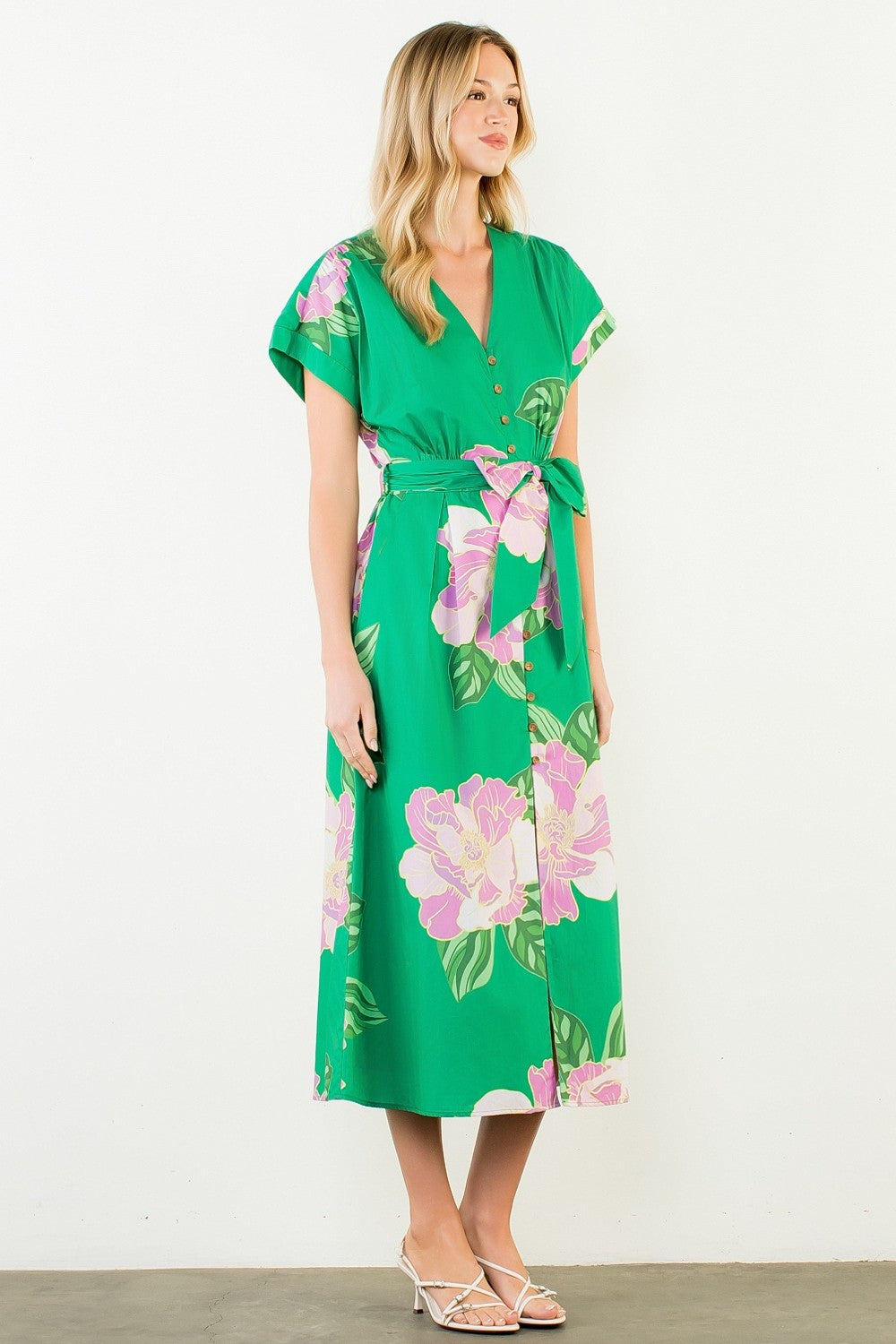 FLORAL PRINT MIDI DRESS