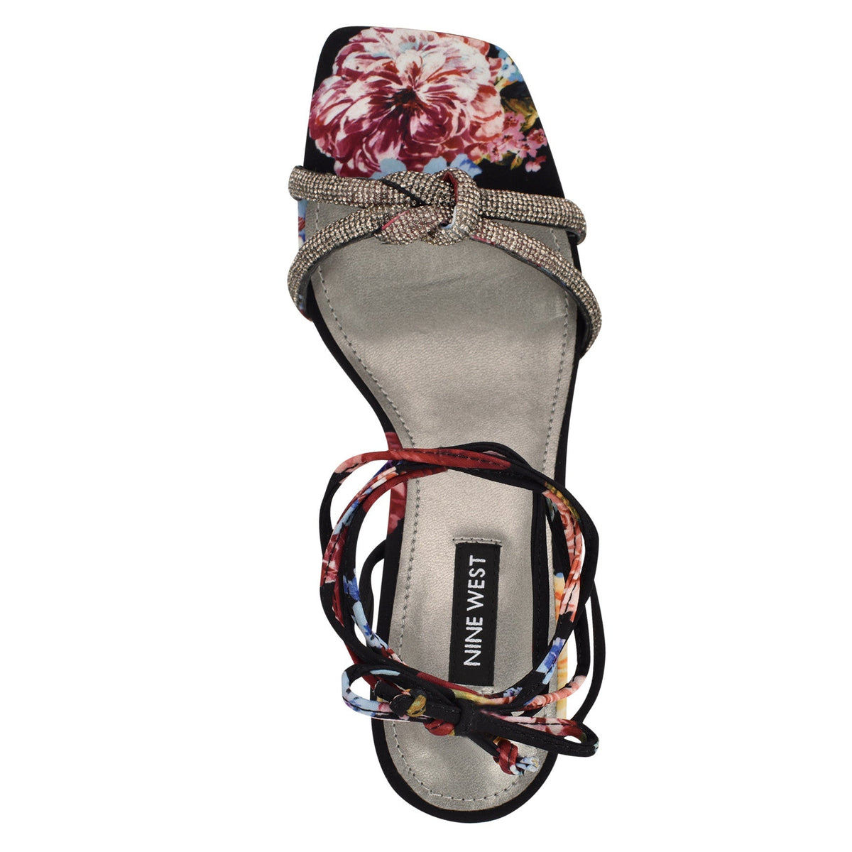 Raqchel Rhinestone Bow Ankle Wrap Sandals