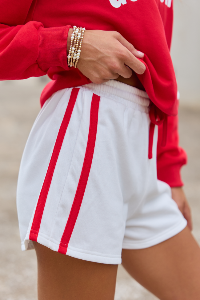 Rally Ready Red/White Varsity Trim Shorts