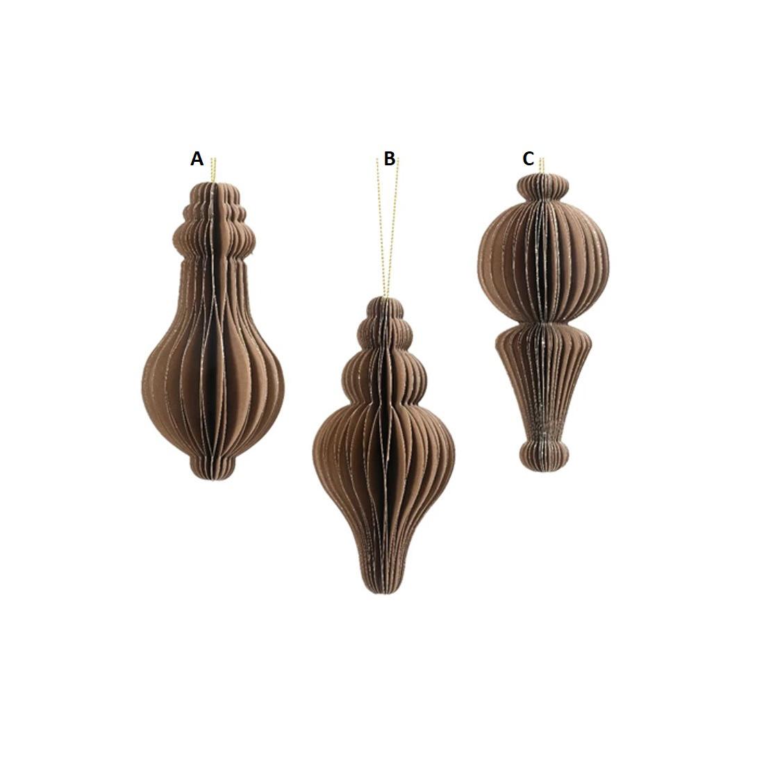 4.7In Brown Paper Ornament