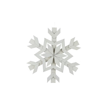 White Wood Snowflake Ornament