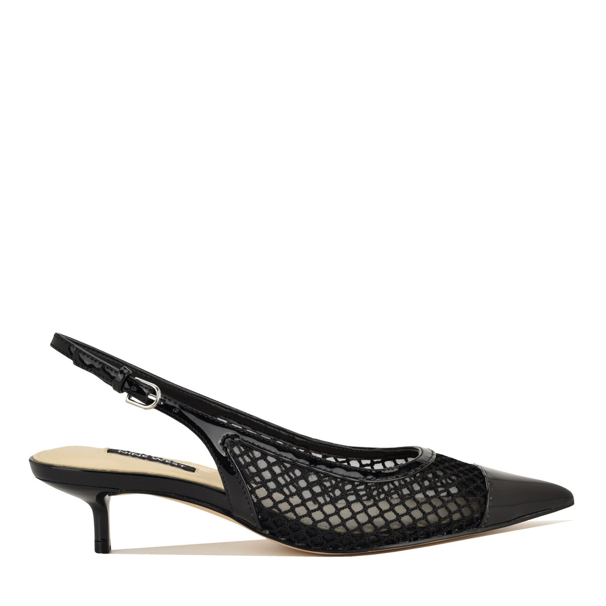 Eraya Mesh Kitten Heel Slingback Pumps