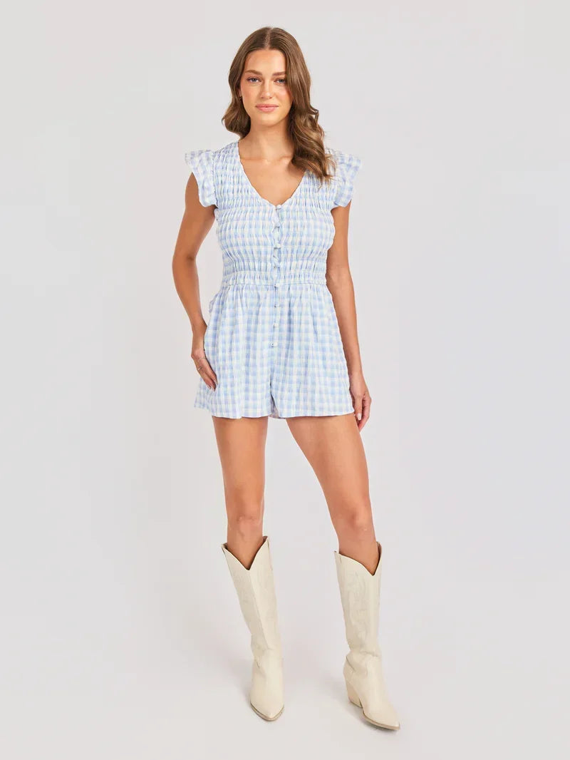 STARLET GINGHAM ROMPER