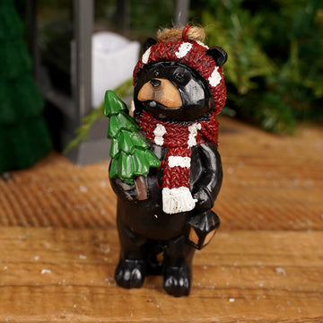 Red Scarf Bear With Tree Ornament