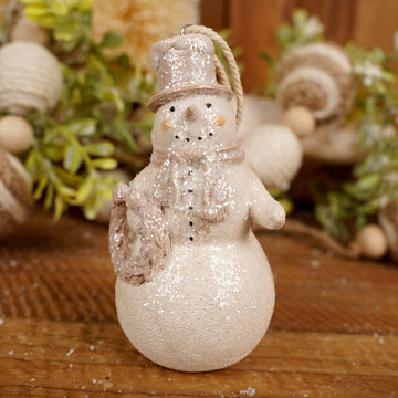 4Inch Natural Snowman Ornament