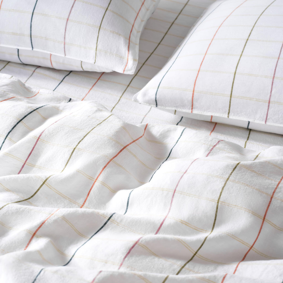Set of 2 Washed European Linen Core Sheet Set Bundle