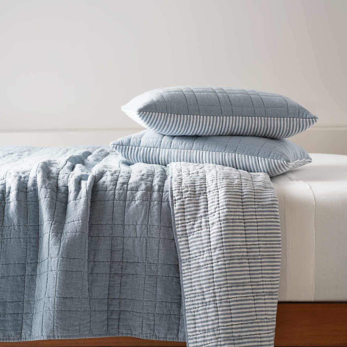 Washed European Linen Quilted Sham Set - Last Call