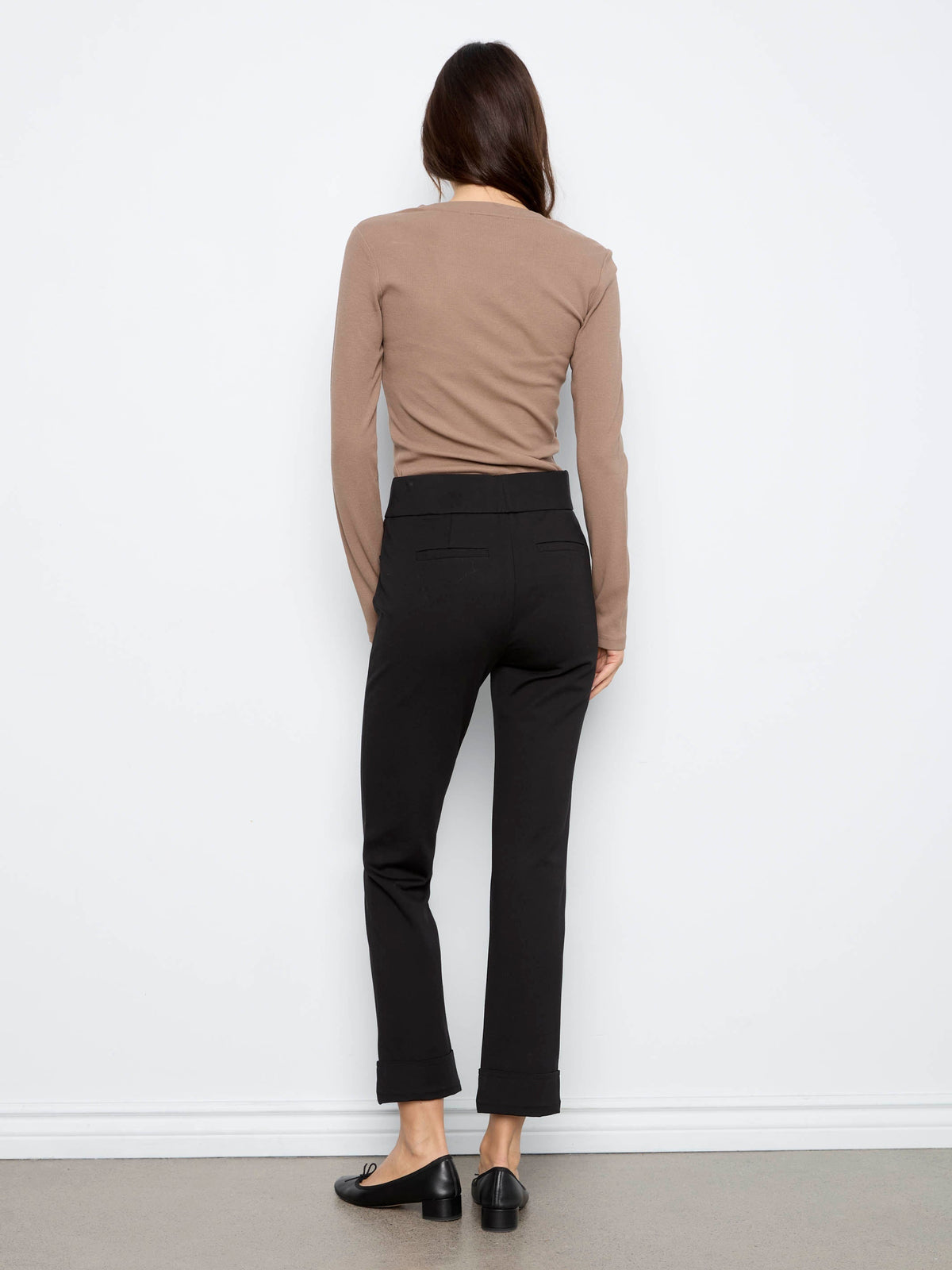 Cuffed Ponte Pants - Black