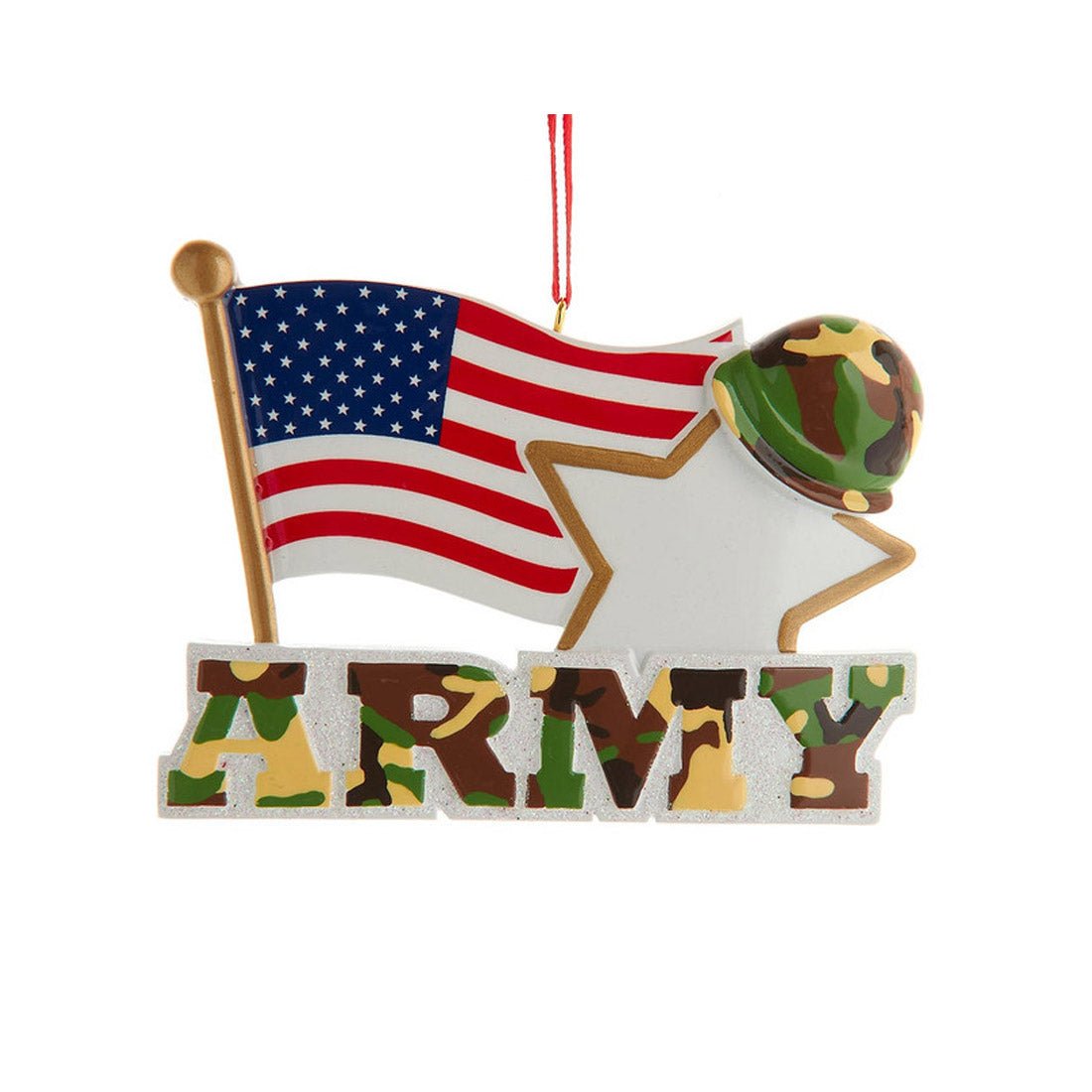 Army American Flag Star Ornament