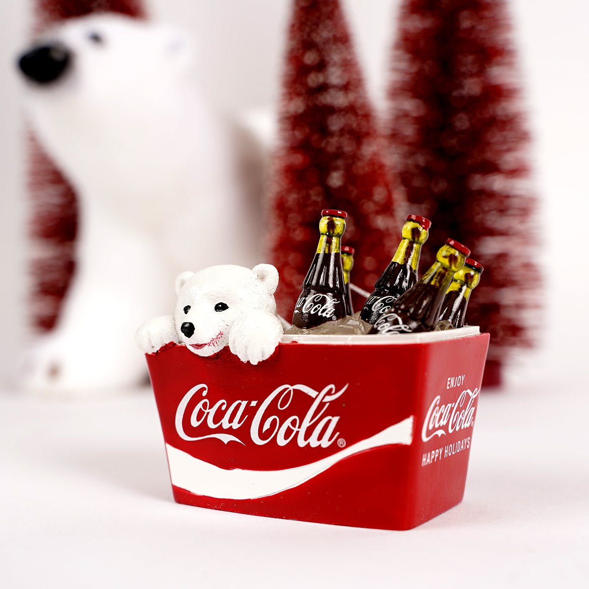 Coca-Cola Polar Bear Cub in Cooler Ornament