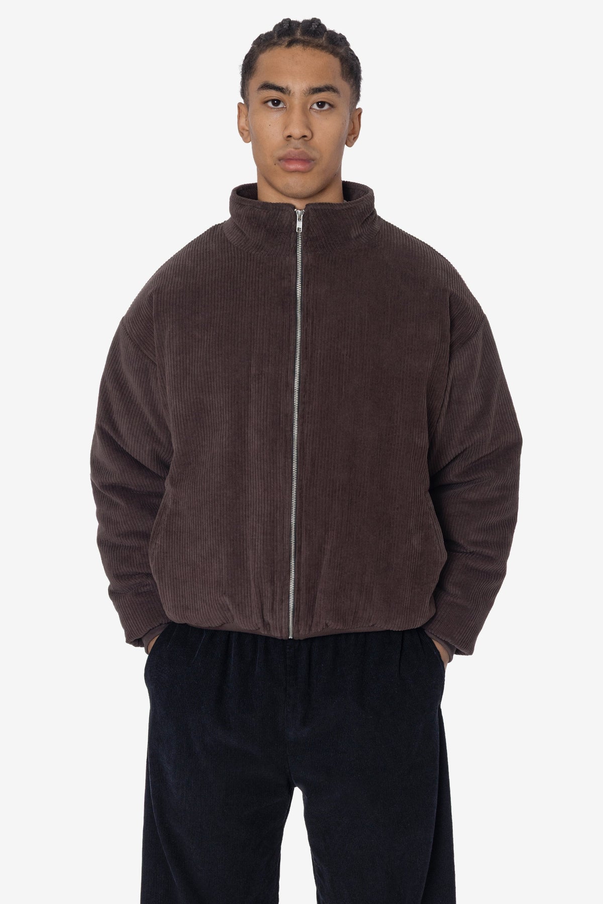 CD410PD - Corduroy Puffy Zip Up Jacket