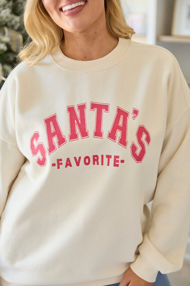 Santa's Favorite Cream Graphic Sweatshirt