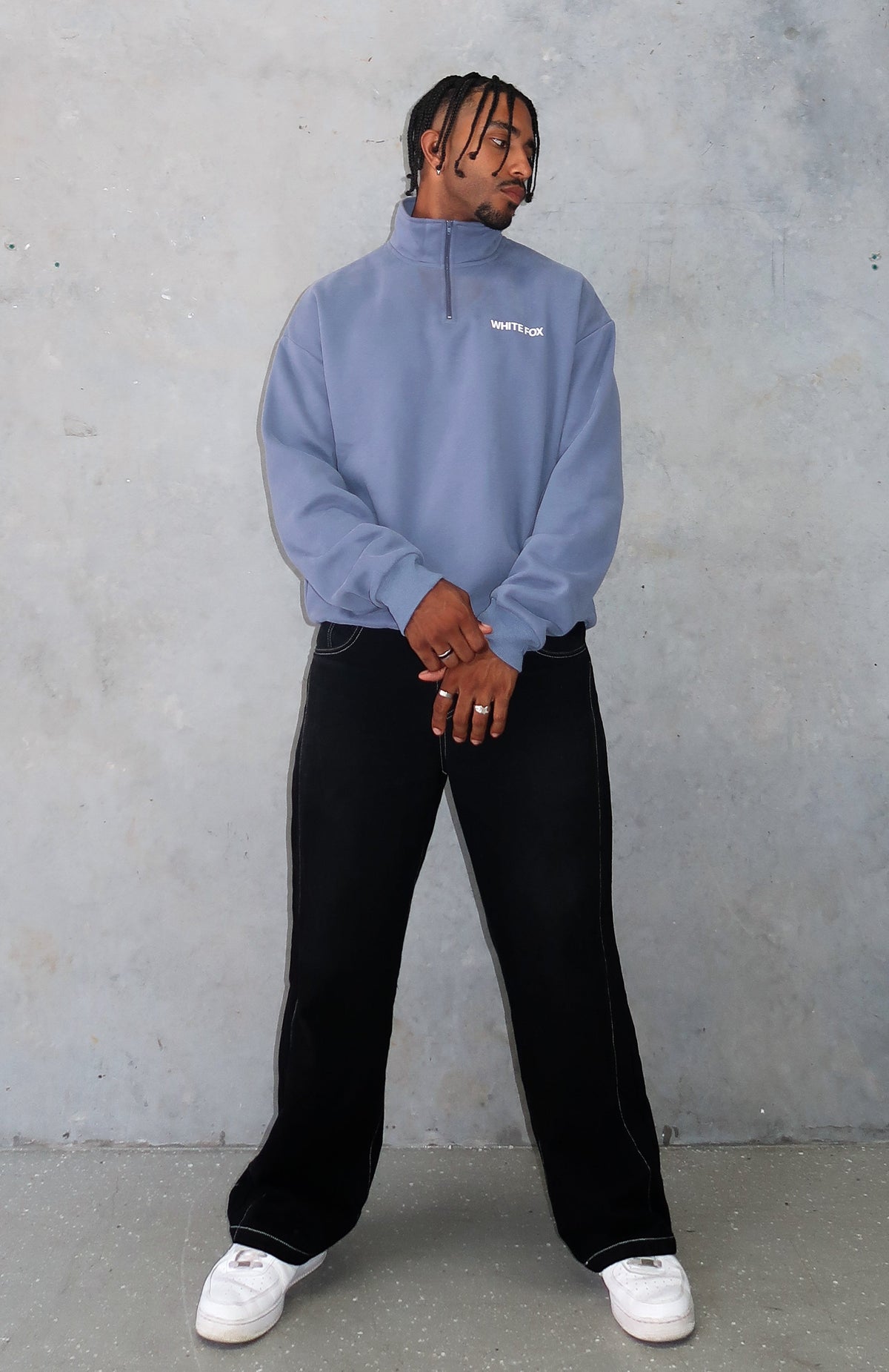 Core Classic Zip Front Sweater Ocean