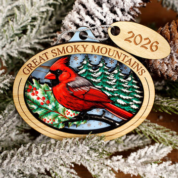 Great Smoky Mountains Cardinal Ornament