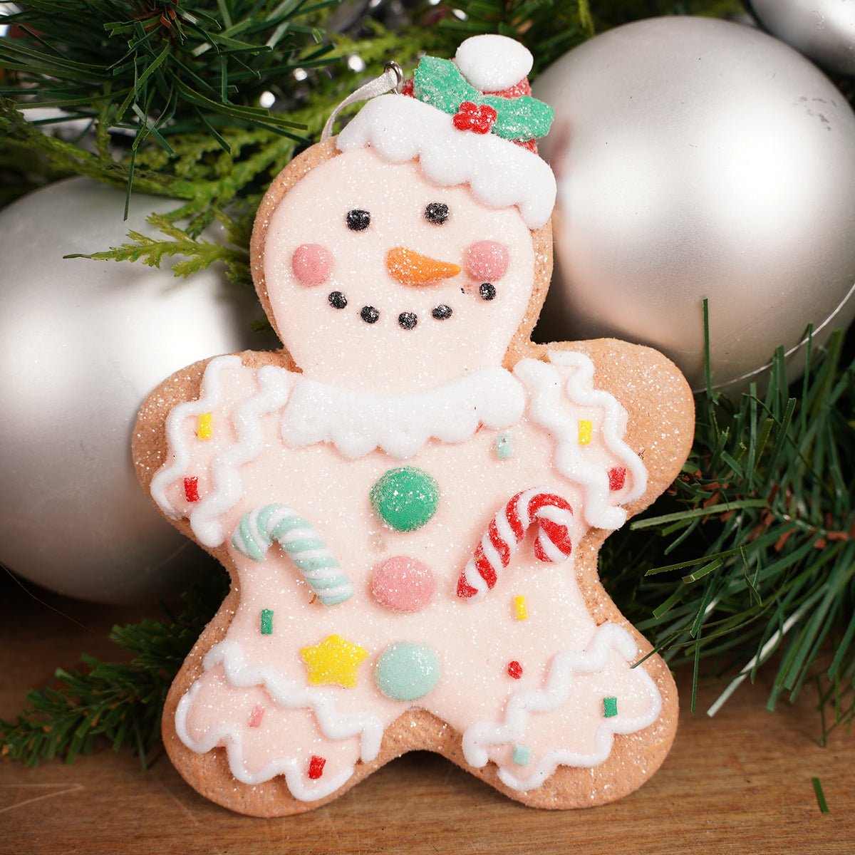 Pink Gingerbread Man Ornament