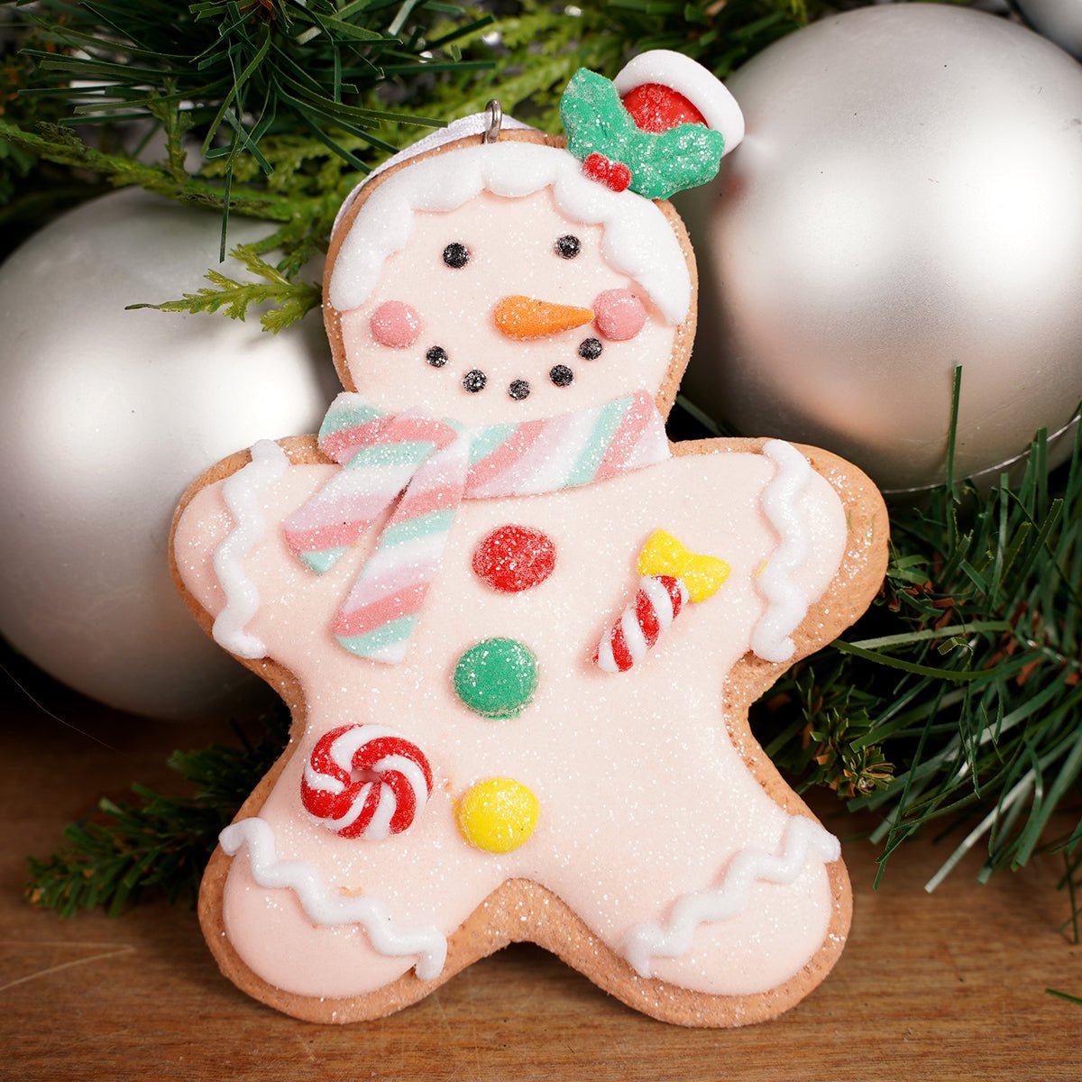Pink Gingerbread Man Ornament