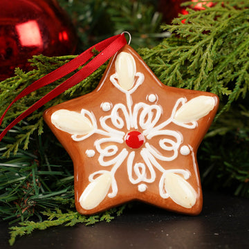 Gingerbread Cookie Star Christmas Ornament