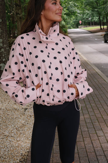 Tatum Polka Dot Jacket-Pink