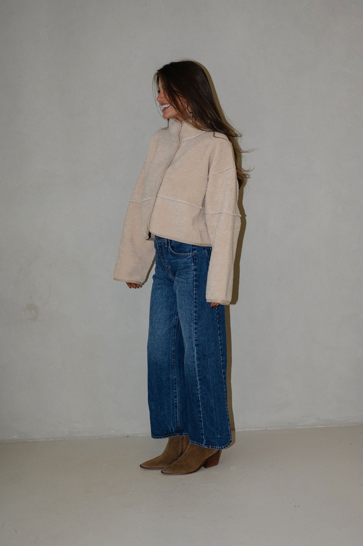 Alpine Bomber Jacket-Beige